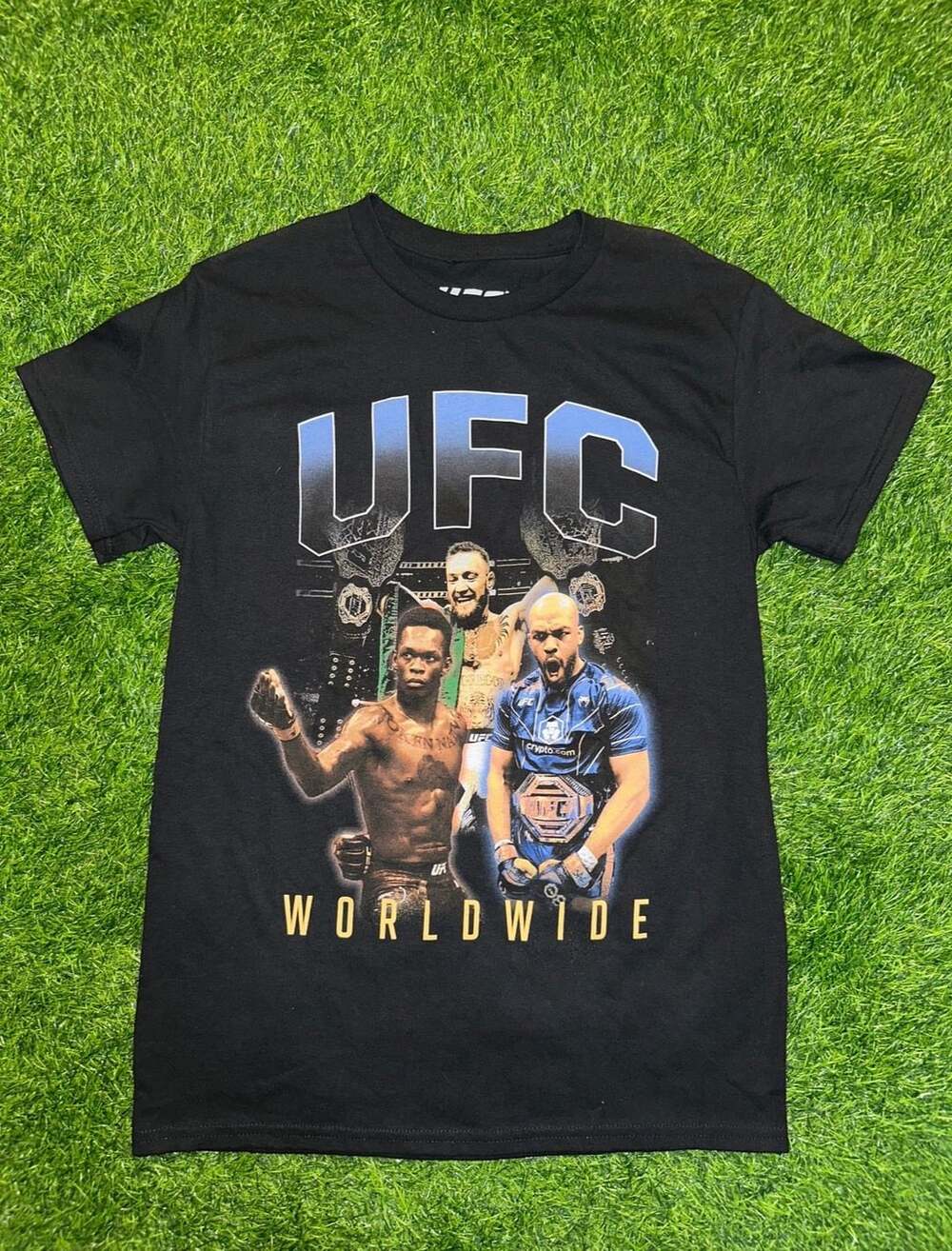UFC Worldwide Graphic T-Shirt Size S Black Cotton MMA